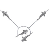 Quadruple Whale Shark Sterling Silver Necklace TNC563 - DiveSilver Jewelry